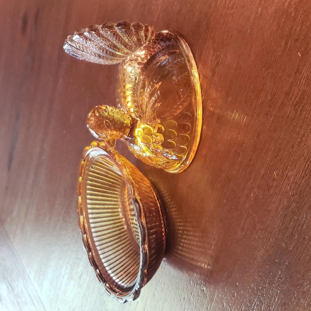 Indiana Glass Amber Nesting Turkey - Picture 4 of 12